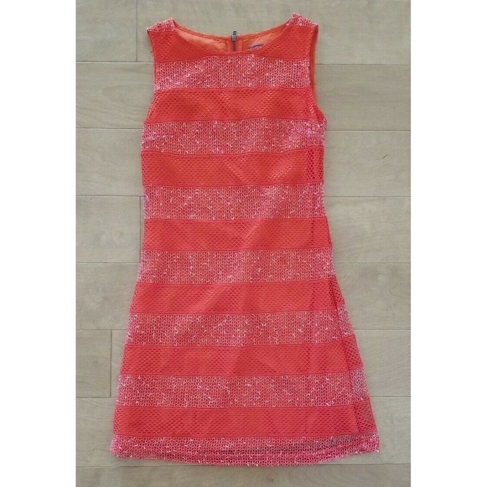 Wanko Orange Sleeveless Dress Polyester and Rayon Size 34 Small